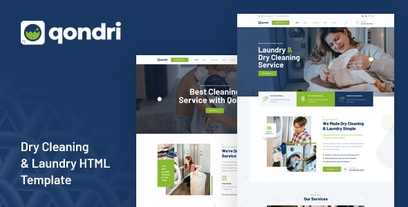 دانلود قالب سایت خدمات خشکشویی Qondri