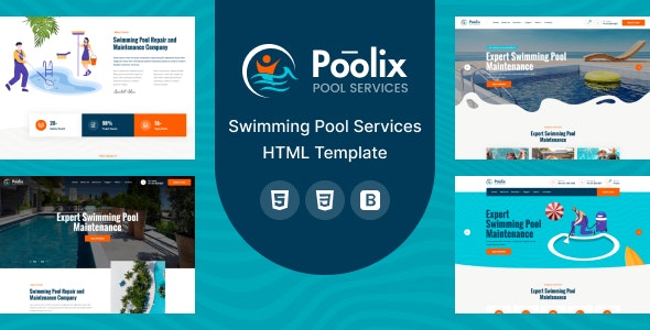 دانلود قالب سایت نظافت و بازسازی استخر Poolix