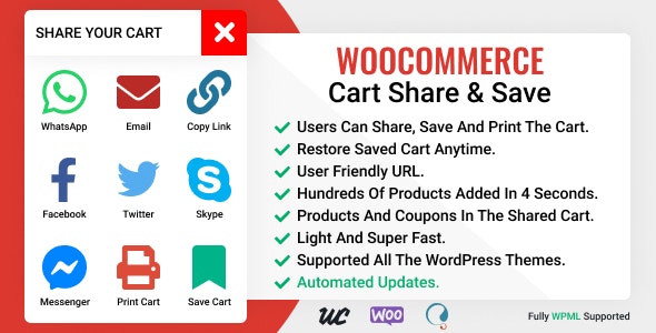 دانلود افزونه ووکامرس WooCommerce Cart Share and Save