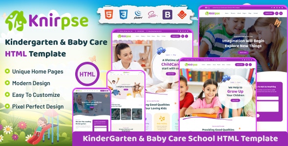 دانلود قالب HTML سایت مهدکودک Knirpse