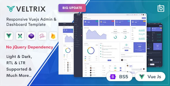 دانلود قالب Vuejs مدیریت Veltrix