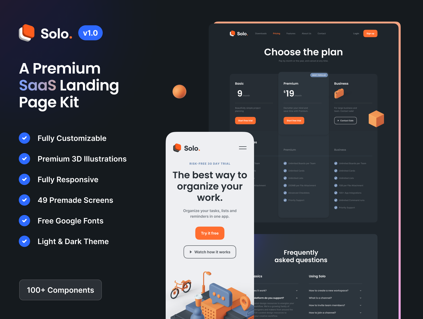 دانلود رابط کاربری Solo: SaaS landing page kit