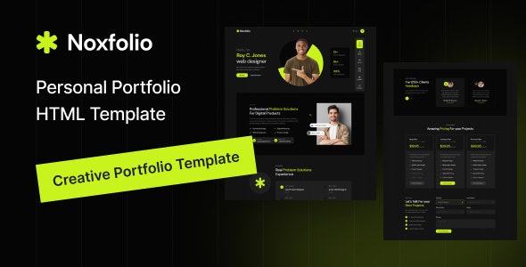 دانلود قالب سایت نمونه کار و رزومه Noxfolio