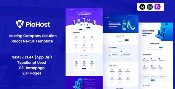 دانلود قالب شرکت خدمات هاستینگ و دامین Piohost