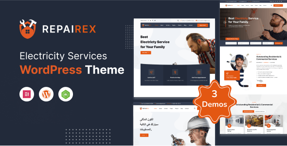 دانلود قالب خدمات الکتریکی و برق وردپرس Repairex