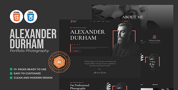 دانلود قالب سایت آتلیه عکاسی Alexander Durham
