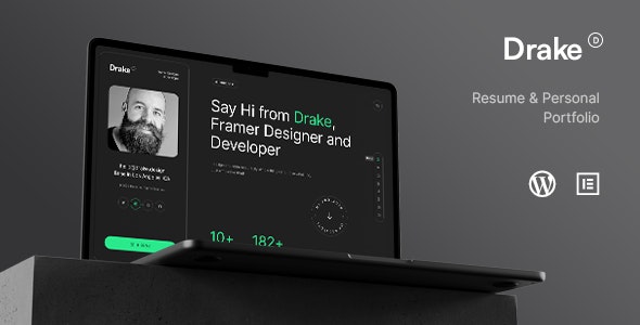 دانلود قالب نمونه کار خلاقانه وردپرس Drake
