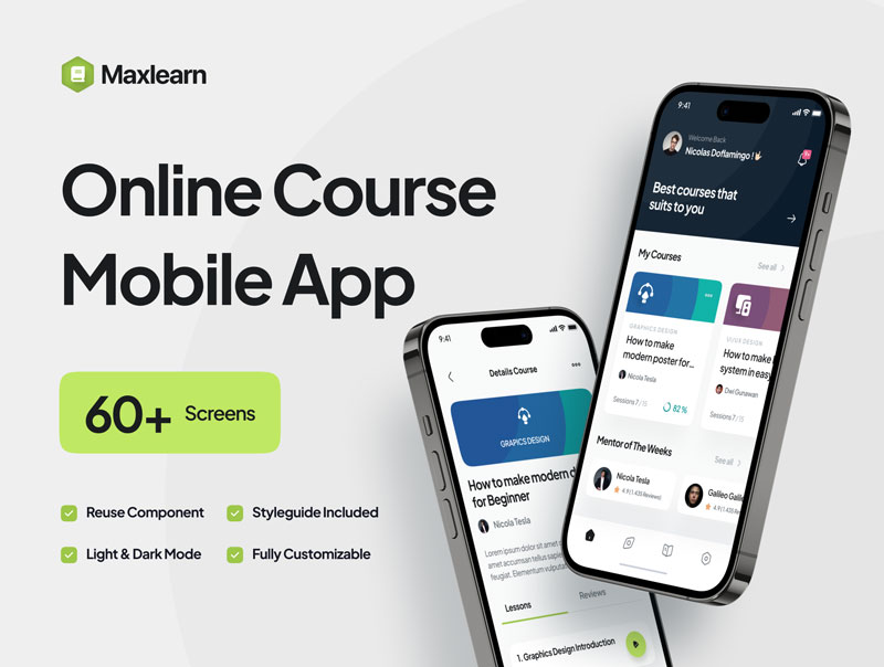 دانلود رابط کاربری دوره آموزشی آنلاین Maxlearn
