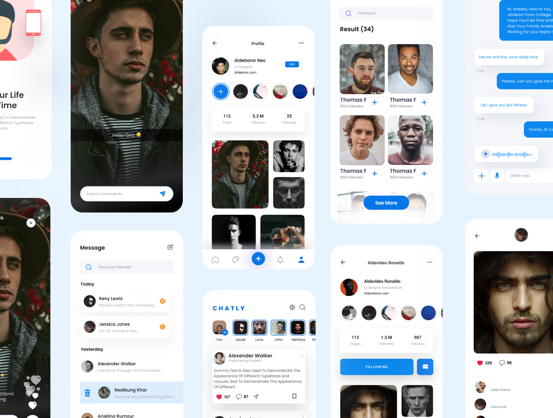 دانلود رابط کاربری Chatly - Social Media App UI Kit