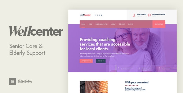 دانلود قالب خانه سالمندان وردپرس Wellcenter