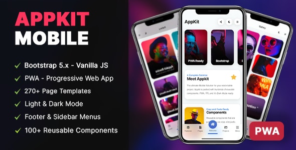 دانلود قالب موبایل AppKit Mobile