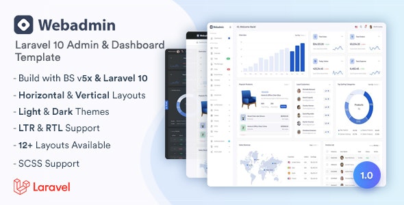 دانلود قالب مدیریت لاراول Webadmin