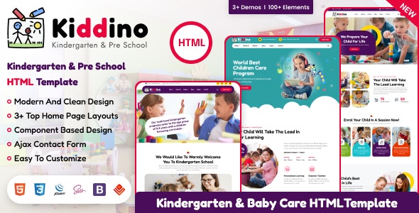 دانلود قالب سایت مهد کودک Kiddino