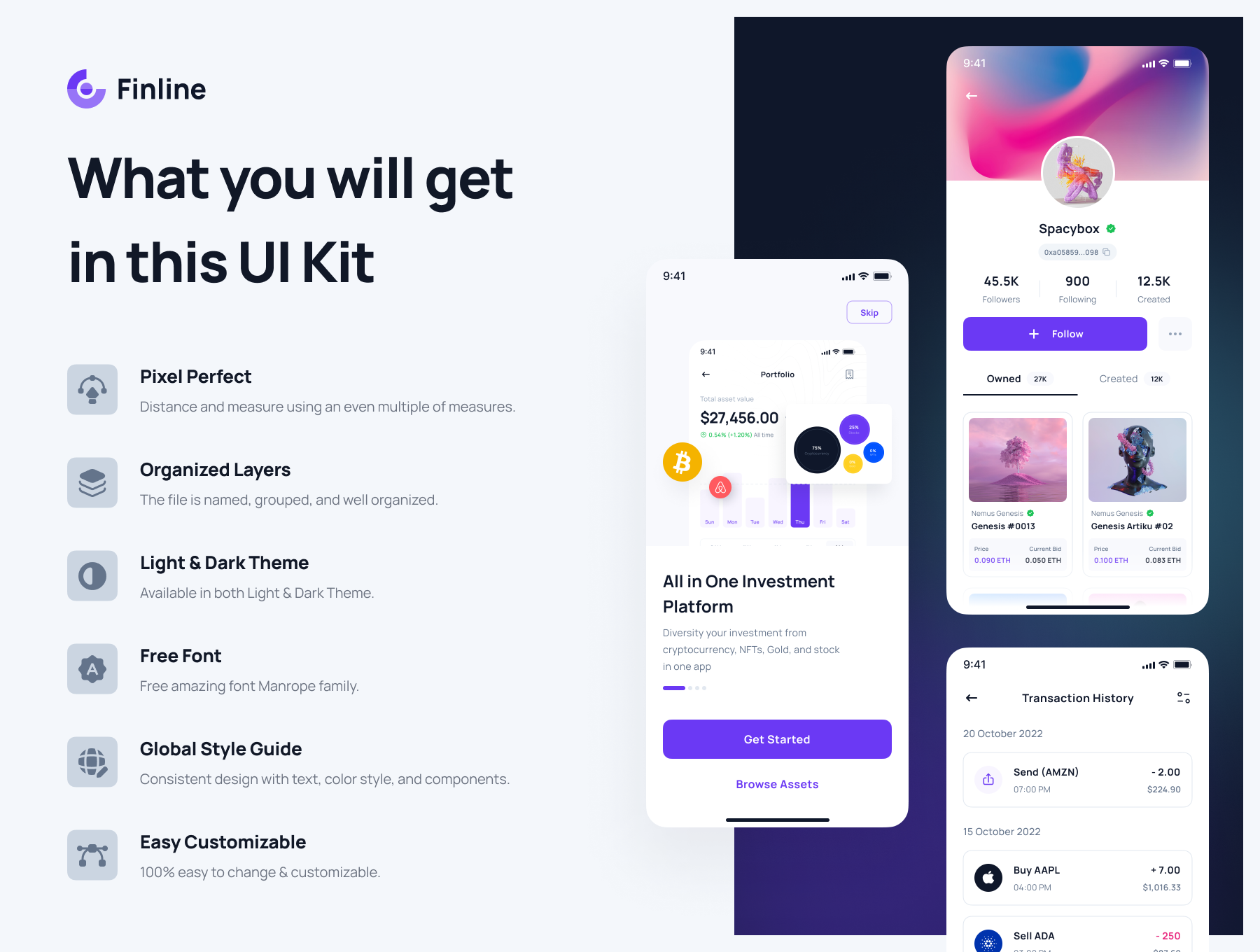 Finline - Investments & Finance App UI Kit