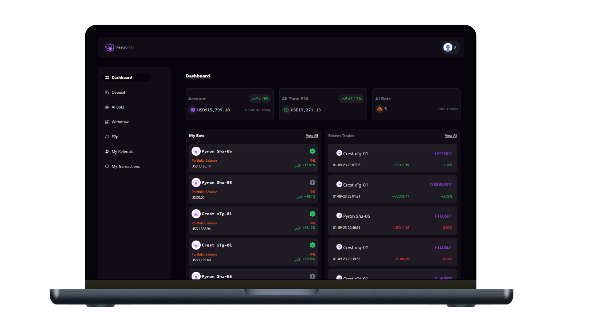 دانلود اسکریپت Rescron AI - پلتفرم تجارت هوش مصنوعی