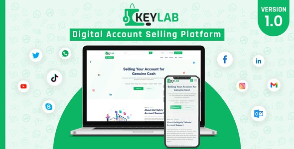 دانلود اسکریپت فروش اکانت و اشتراک KeyLab
