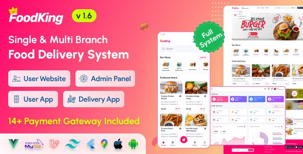 دانلود سورس اپلیکیشن فلاتر iOS و اندروید FoodKing