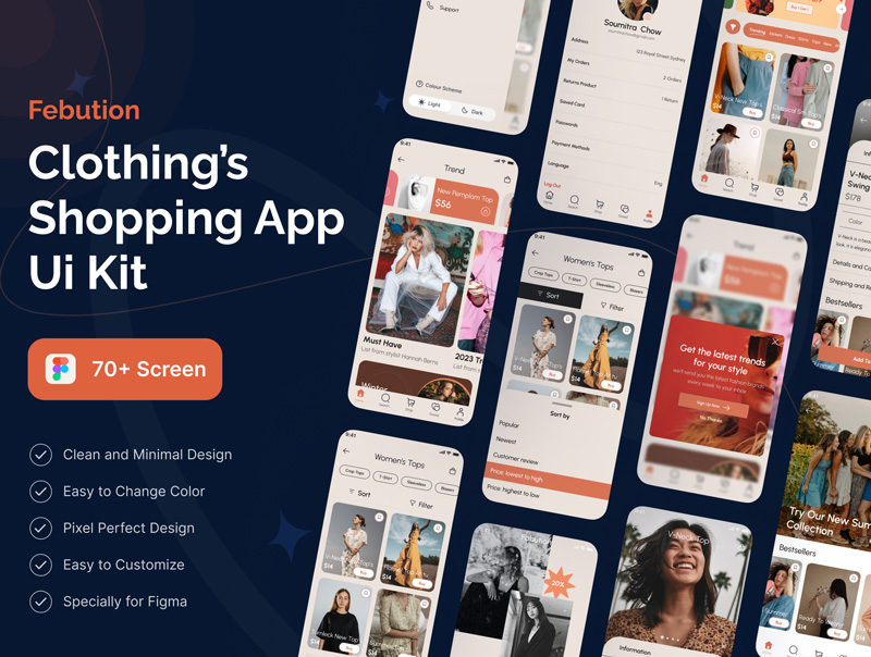 دانلود رابط کاربری Febution Clothing's App UI Kit