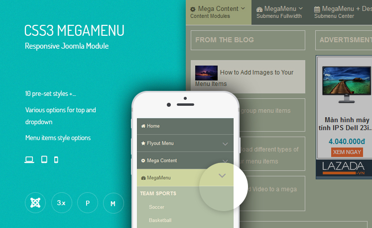 دانلود افزونه جوملا JUX CSS3 Mega Menu