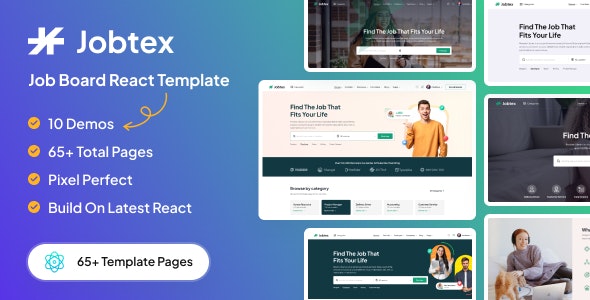 دانلود قالب ReactJS دایرکتوری مشاغل Jobtex