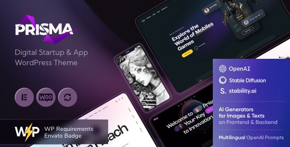 دانلود قالب استارت آپ مدرن و هوش مصنوعی وردپرس Prisma