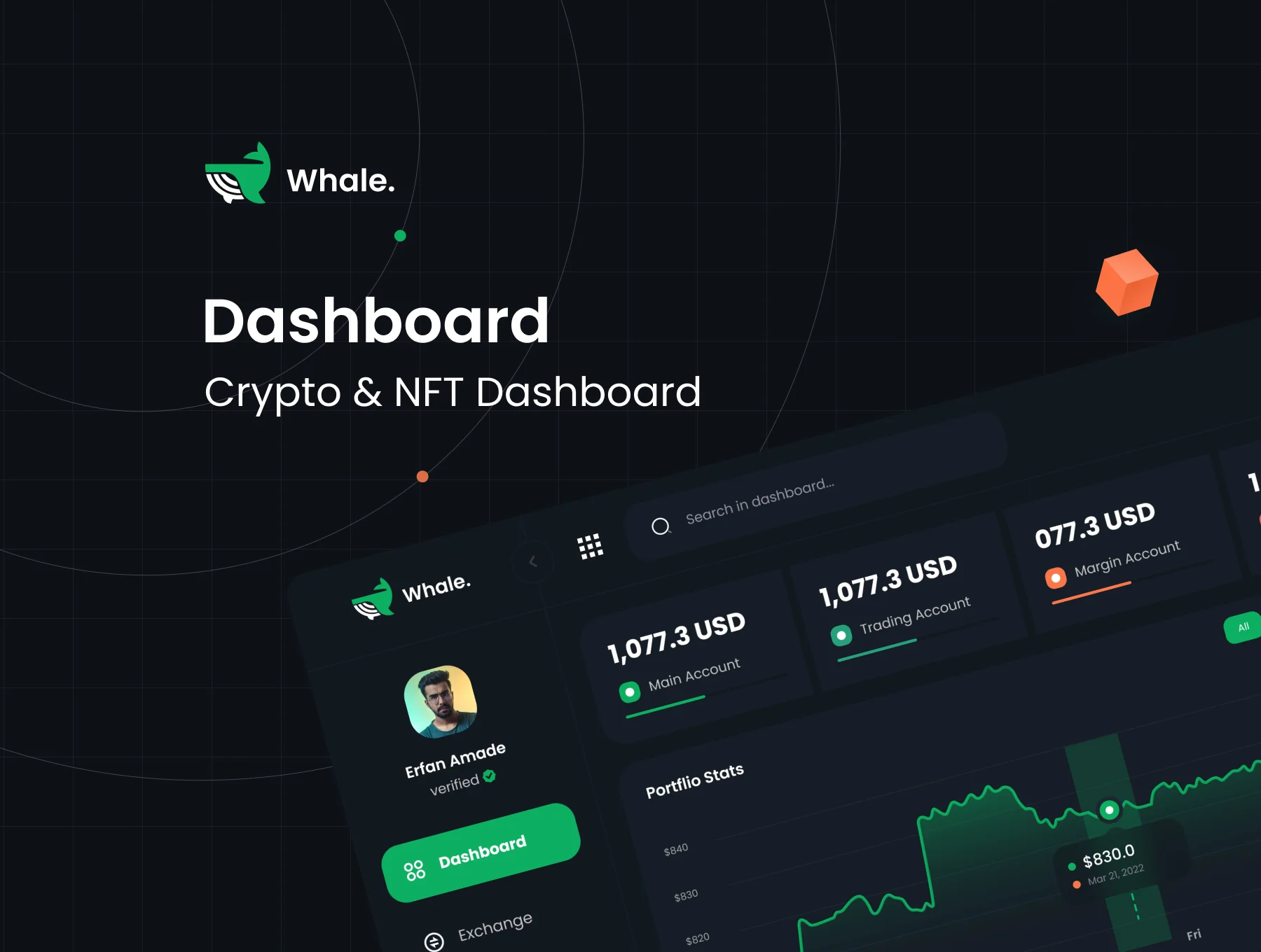 دانلود Crypto Whale - Crypto & NFT Dashboard UI Kit