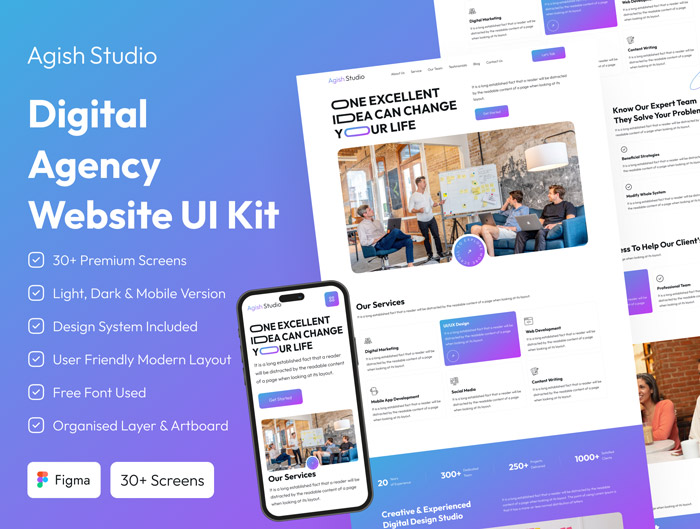 دانلود رابط کاربری Digital Agency Web UI Kit