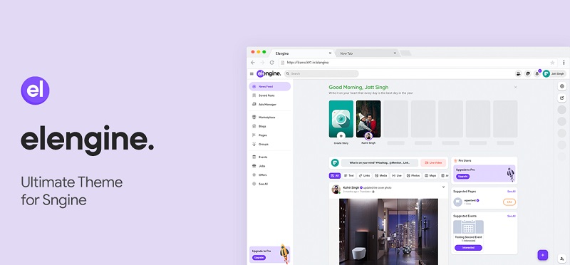 دانلود قالب Elengine برای اسکریپت Sngine
