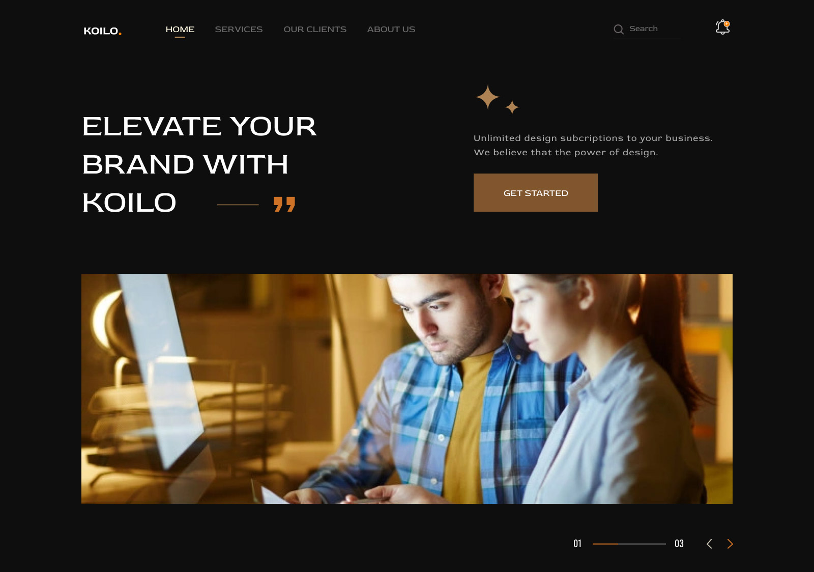 دانلود رابط کاربری وب سایت شرکتی Koilo
