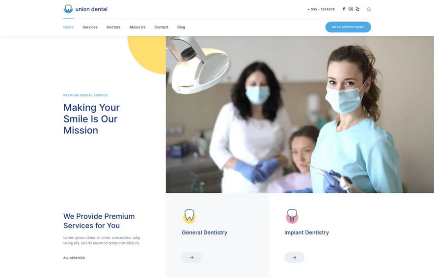 دانلود قالب دندانپزشکی جوملا Union Dental