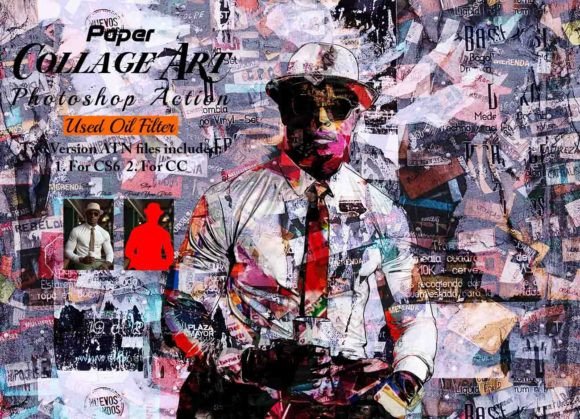 دانلود اکشن فتوشاپ Paper Collage Art Photoshop Action