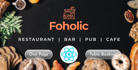 دانلود قالب React کافه و رستوران Foholic Food