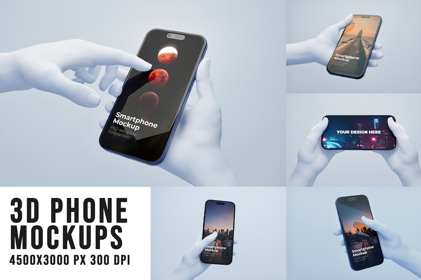 دانلود موکاپ لایه باز 3D Phone Mockups