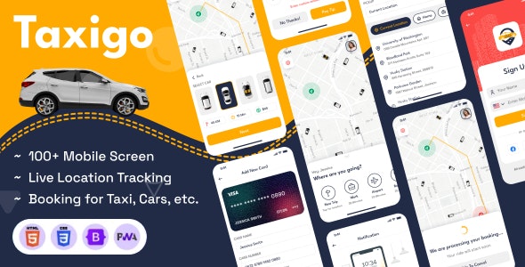دانلود قالب HTML کرایه خودرو Taxigo