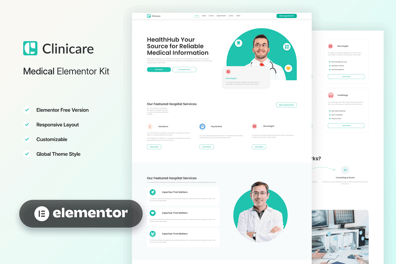 دانلود قالب وردپرس پزشکی Clinicare