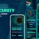 دانلود قالب آماده برای صفحات مجازی Social Media Pack دانلود قالب های آماده پست اینستاگرام Cybersecurity