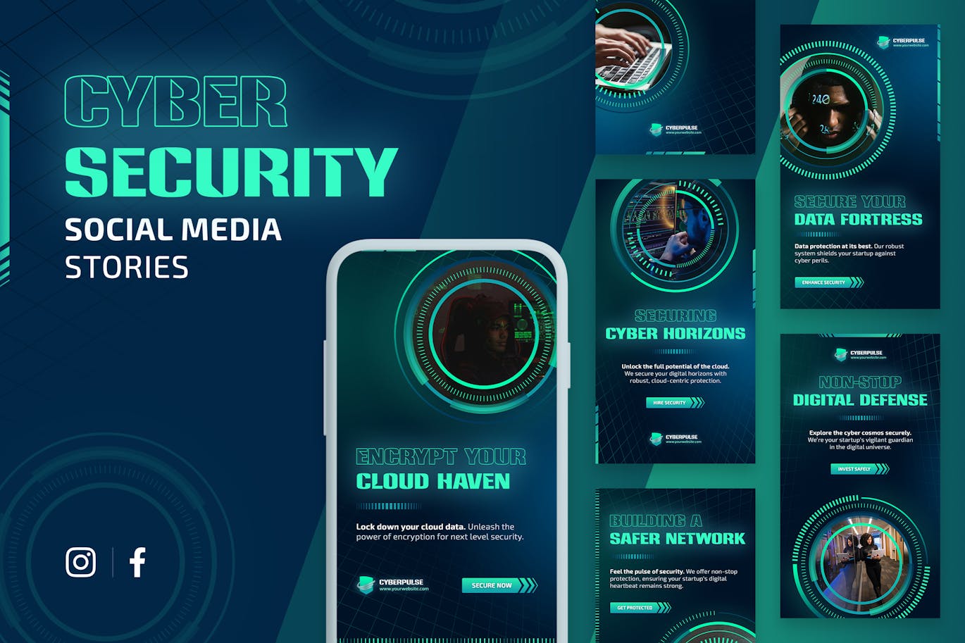 Cybersecurity دانلود قالب های آماده پست اینستاگرام Cybersecurity