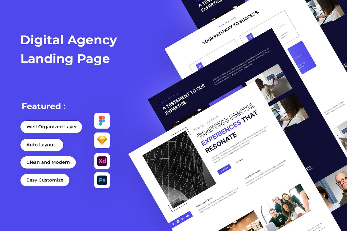 دانلود رابط کاربری Digacy - Digital Agency Landing Page