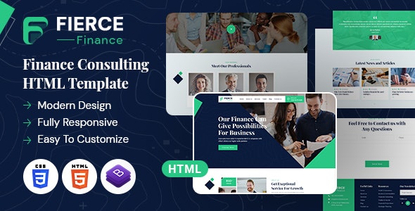 دانلود قالب سایت شرکتی Fierce Finance