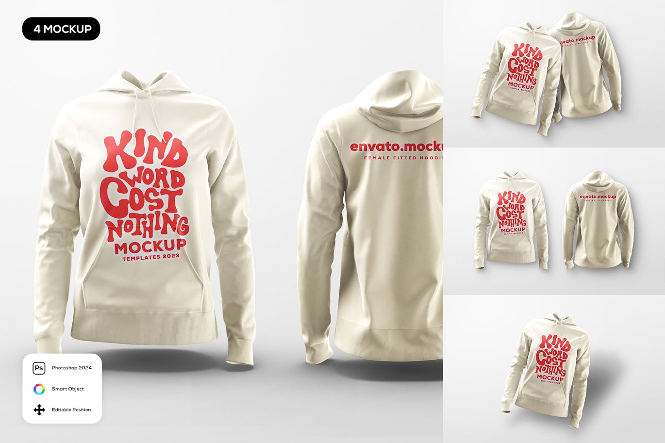 دانلود موکاپ لایه باز Fitted Female Hoodie Mockup