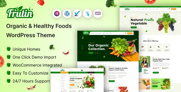 دانلود قالب محصولات ارگانیک و طبیعی وردپرس Frutin