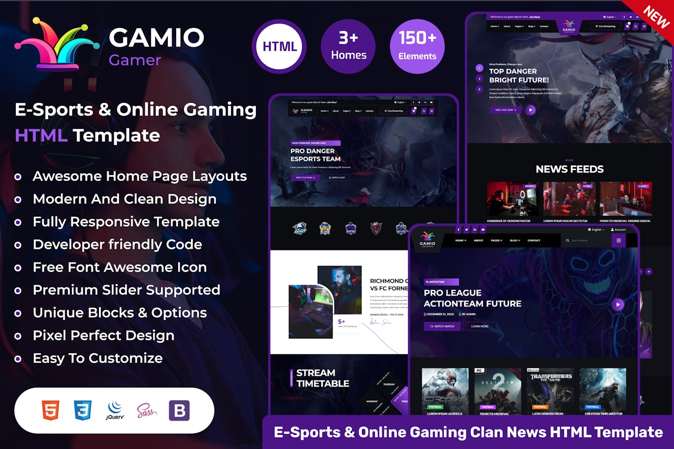 دانلود قالب HTML گیمینگ Gamio