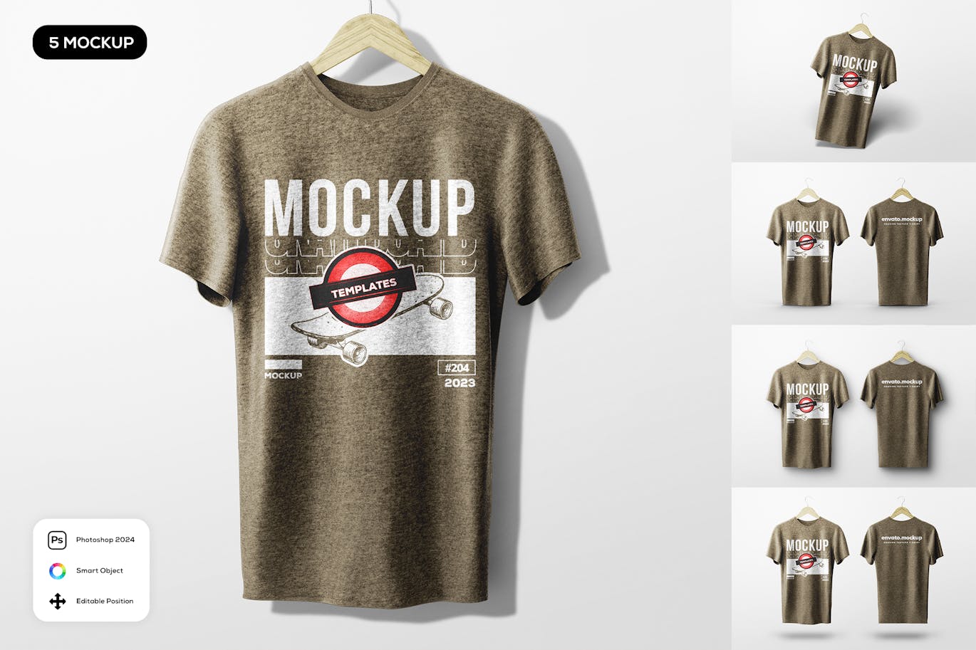 دانلود موکاپ لایه باز Hanging Texture T-Shirt Mockup