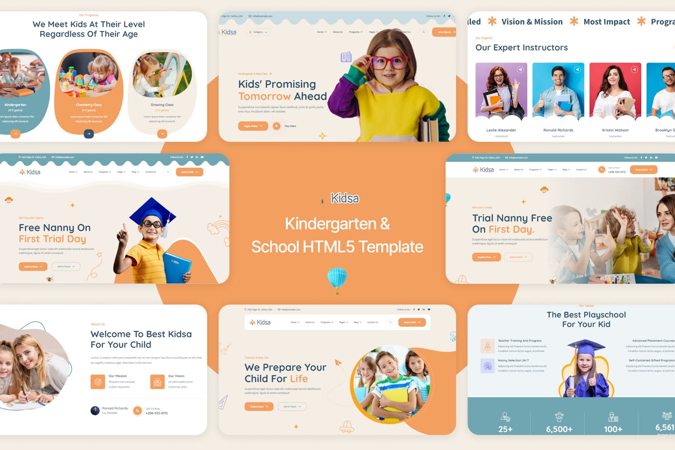 دانلود قالب HTML5 سایت مدرسه و مهد کودک Kidsa