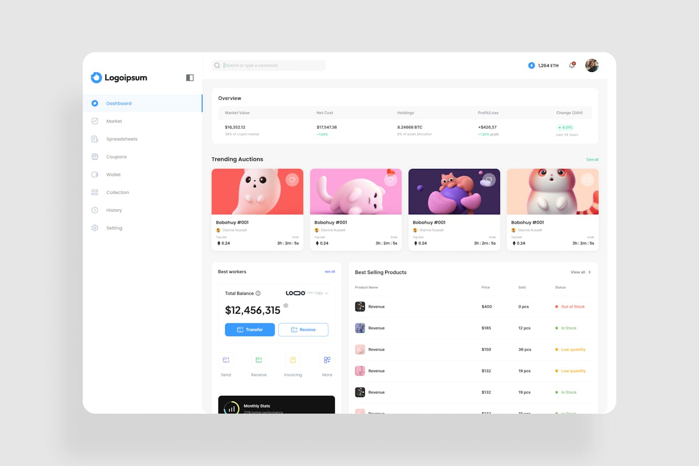 دانلود رابط کاربری NFT Dashboard UI Kit