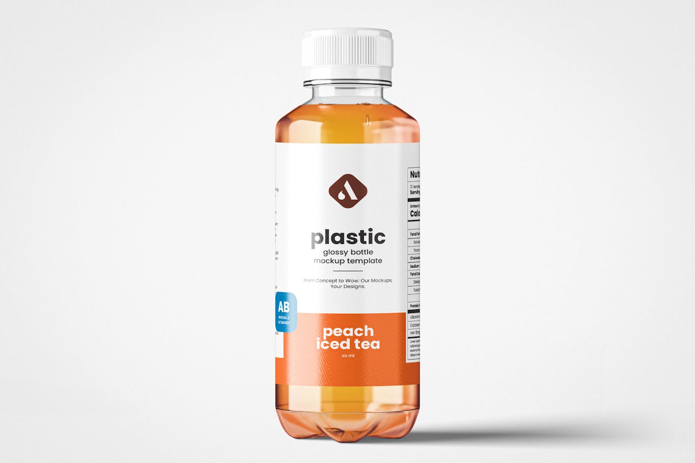 دانلود موکاپ لایه باز Plastic Glossy Bottle Mockup