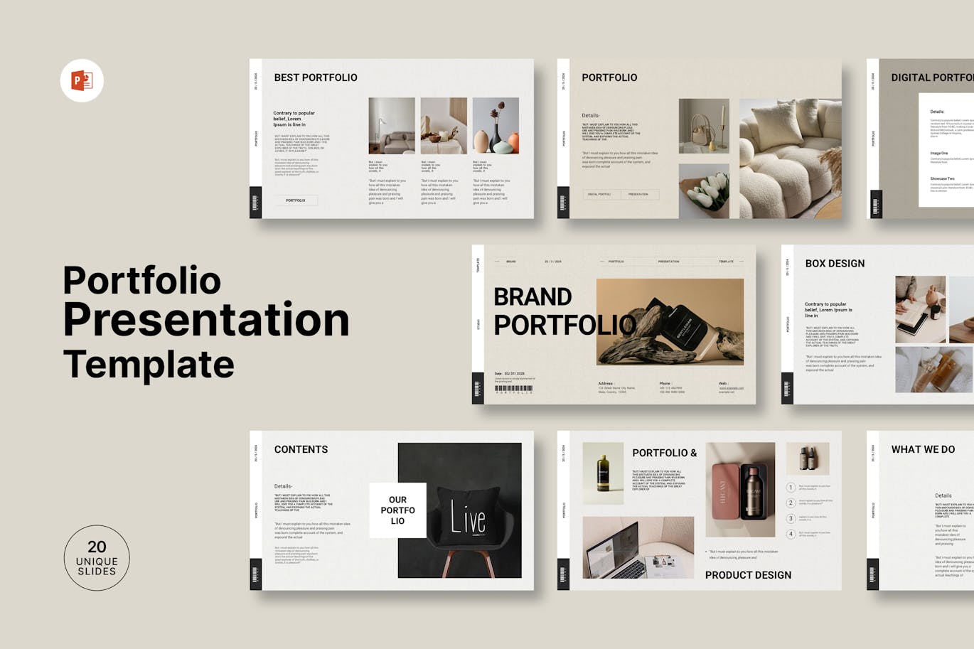 دانلود قالب پاورپوینت نمونه کار Portfolio