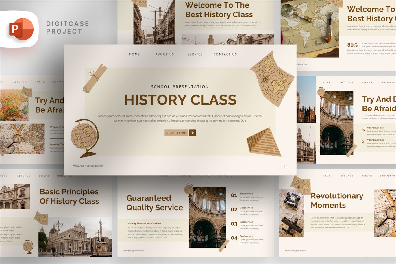 دانلود قالب پاورپوینت Vintage History Class