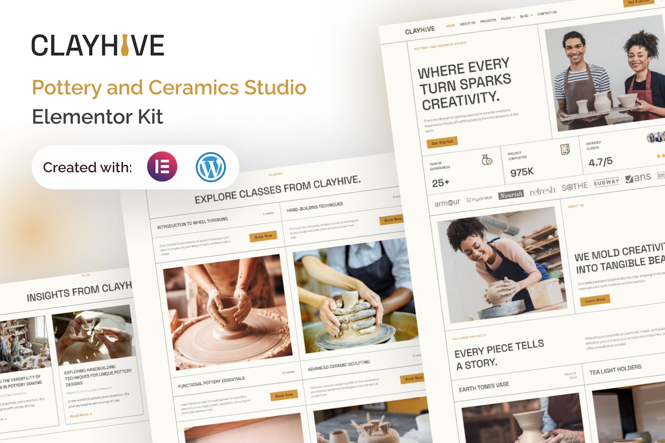 دانلود قالب وردپرس سفالگری ClayHive