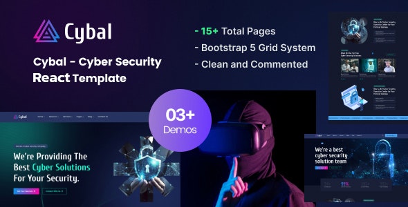 دانلود قالب Next js خدمات امنیت سایبری Cybal